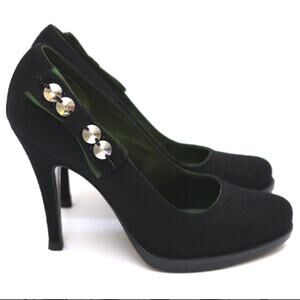 Louis Vuitton Black Wool Felt Beaded Bow Pumps Size 36.5 or 6.5